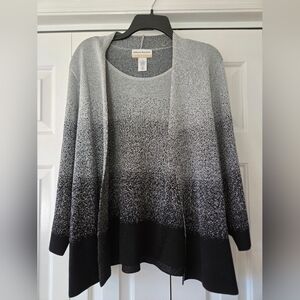 Alfred Dunner Women's Sweater Black and Metallic Size 1X